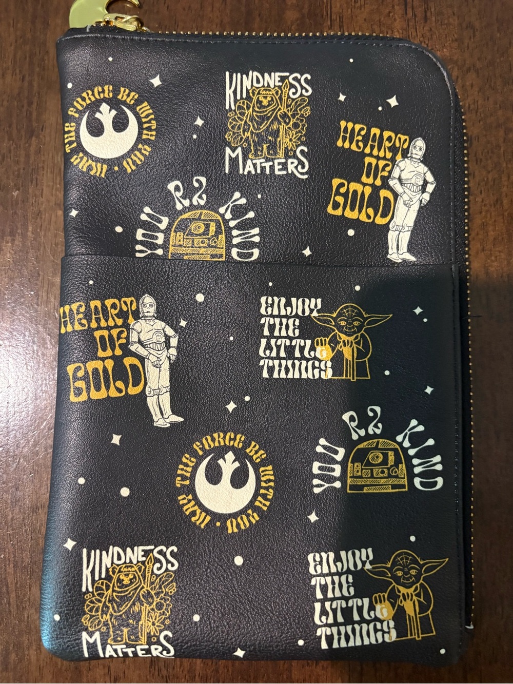 Unbranded Black Star Wars-Inspired Zip Travel Wallet